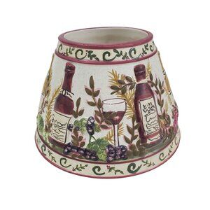 🔮SOLD🔮Yankee Candle Ceramic Candle Shade Topper Wine Bottle Grapes Embossed